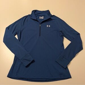 Under Armour Womens All Season Semi Fitted Half Zip Tech Shirt - Blue - Size L